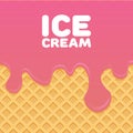 Ice cream pattern cream and wafle texture vector illustration Royalty Free Stock Photo