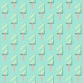 Ice Cream pattern in pistachio, strawberry and lemon sorbet colors