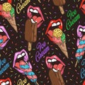 Ice cream pattern seamless colorful