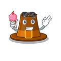 With ice cream pilgrims hat isolated with the cartoon Royalty Free Stock Photo