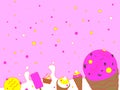 Ice Cream with pink background.