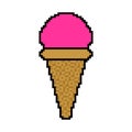 Ice cream pixel art. 8 bit Icecream Vector illustration