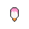 Ice cream pixel art icon isolated. 8 bit food sign. pixelated Symbol for mobile application