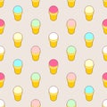 Ice cream pixel art pattern seamless. Sweets 8 bit background