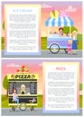 Ice Cream and Pizza Shops in Summer Park Banner