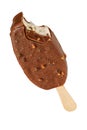 Ice Cream Popsicle With Chocolate Coating Isolated On White Background