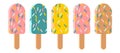 Ice cream popsicle hand drawn set Royalty Free Stock Photo
