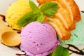 Ice cream with puff pastry biscuit Royalty Free Stock Photo