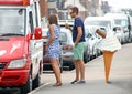 Ice cream queueing at van Royalty Free Stock Photo