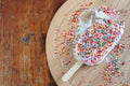 Ice Cream with Rainbow Sprinkles Topping