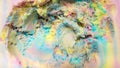 Ice-cream rainbow top view close up