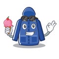 With ice cream raincoat isolated with in the mascot Royalty Free Stock Photo