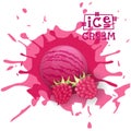 Ice Cream Raspberry Ball Fruit Dessert Choose Your Taste Cafe Poster