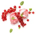 Ice cream of redcurrant, above view Royalty Free Stock Photo