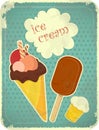 Ice cream retro poster