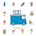 ice cream sales machine colored icon. Ice cream icons universal set for web and mobile Royalty Free Stock Photo