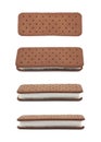 Ice cream sandwich isolated Royalty Free Stock Photo