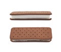 Ice cream sandwich isolated Royalty Free Stock Photo