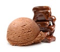 Ice cream scoop with chocolate