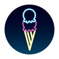 ice cream scoop delicious neon design
