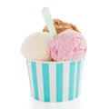 Ice cream scoop in paper cup Royalty Free Stock Photo