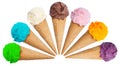 Ice cream scoop sundae cone icecream summer isolated on white Royalty Free Stock Photo