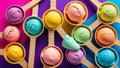 Ice cream scoops in hyper-saturated colors Royalty Free Stock Photo