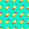 Ice-cream seamless on blue dotted background . Sweet Street wear seamless texture. SWAG style, design. Print fabric