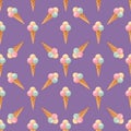 Ice cream seamless pattern background fruit vector illustration Royalty Free Stock Photo