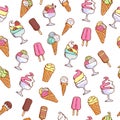 Ice cream seamless pattern. Royalty Free Stock Photo