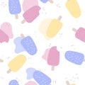 Ice cream seamless pattern. Modern print, wrapping paper, cards, posters, banners designs.