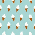 Ice Cream seamless pattern. Soft cream vector.