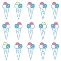 Ice cream seamless pattern.