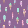 Ice cream seamless pattern.