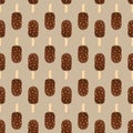 Ice cream seamless pattern vector illustration icon cartoon chocolate dessert sweet cold snack tasty frozen Royalty Free Stock Photo