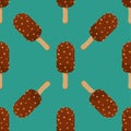 Ice cream seamless pattern vector illustration icon cartoon chocolate dessert sweet cold snack tasty frozen Royalty Free Stock Photo