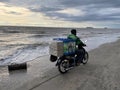 Ice cream seller at the seaside