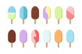 Ice cream set. Collection of delicious dessert. Tasty Royalty Free Stock Photo