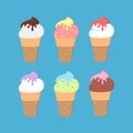 Ice cream set. Collection of delicious dessert. Tasty Royalty Free Stock Photo