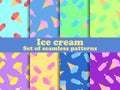 Ice cream set seamless pattern. Multi-colored ice lolly for brochures, promotional material and wallpaper. Vector illustration Royalty Free Stock Photo