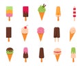Ice cream set, simple style, vector illustration isolated on white background Royalty Free Stock Photo