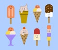Ice cream set. Vector illustration eps