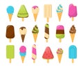 Ice cream set vector isolated. Sweet cold desserts Royalty Free Stock Photo