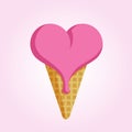 Ice cream in the shape of heart