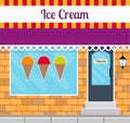 Ice cream shop building front or facade. Royalty Free Stock Photo