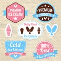 Ice cream shop logo, sweet chocolate badges and labels