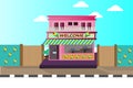 Ice cream shop vector landspace - vector business concept