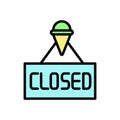 Ice cream, signboard icon. Simple color with outline vector elements of freeze sweet icons for ui and ux, website or mobile