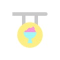 Ice cream, signboard icon. Simple color vector elements of freeze sweet icons for ui and ux, website or mobile application