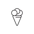 ICE CREAM, Simple Linear icon on a White background, ice cream, EDITABLE STROKE. Can be used as a sticker, banner and more Royalty Free Stock Photo